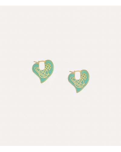 Vivienne Westwood Amanda Heart Earrings - Green