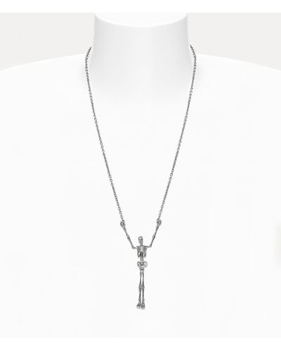 Vivienne Westwood Skeleton Long Necklace - White
