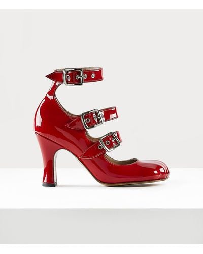 Vivienne Westwood Animal Toe Three Strap Shoe - Red