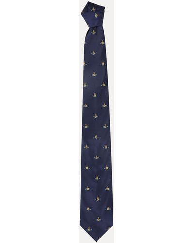 Vivienne Westwood Tie Cm.8.5 Multi Orb - Blue