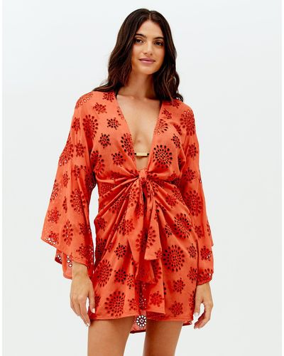 ViX Perola Knot Short Cover Up (final Sale) - Red