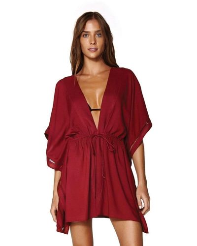 ViX Embroidery Kimono - Red