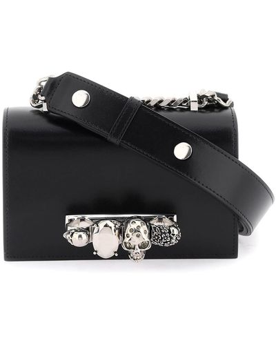 Alexander McQueen Mini 'jewelled Satchel' Bag - Black