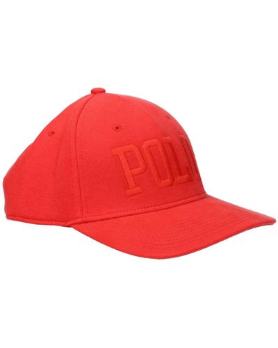 Ralph Lauren Hats Polo Cotton Red Bright Red