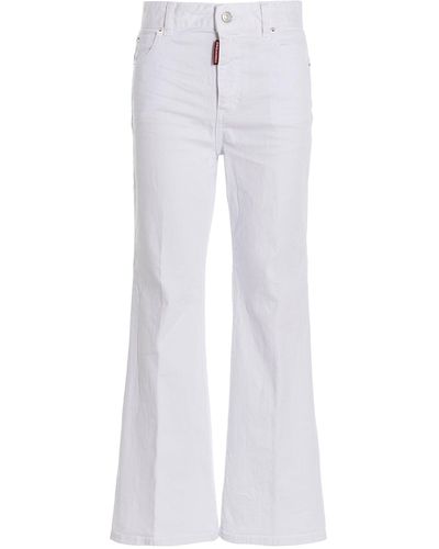 DSquared² 'Super Flared Cropped' Pantaloni Bianco