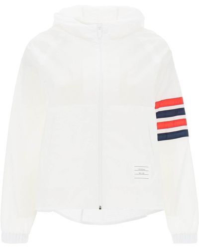 Thom Browne 4 Bar Jacket In Ripstop - White