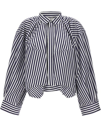 Sacai Striped Shirt Camicie Blu