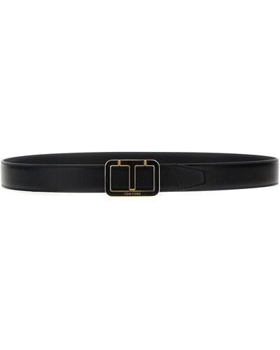 Tom Ford Logo Reversible Belt Belts - Black