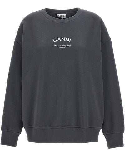 Ganni Have A Nice Day! Sweatshirt - Grey