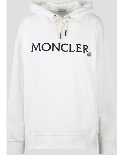Moncler Embroidered logo hoodie - Bianco