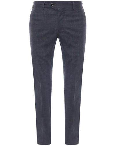 PT Torino Pantalone Slim Fit in lana vergine - Blu