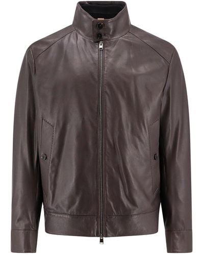 BOSS Leather Jacket - Brown