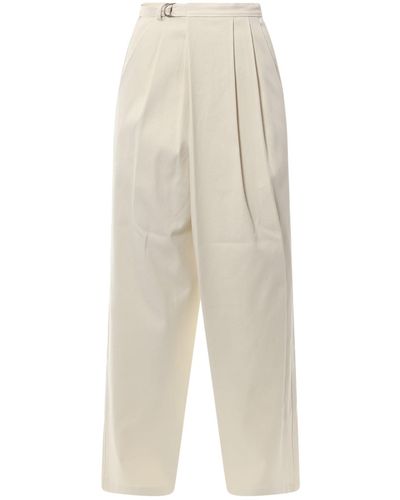 LE17SEPTEMBRE Cotton Trouser With Frontal Pinces - White