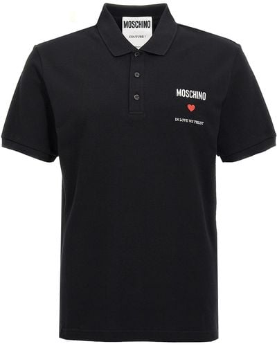 Moschino 'In Love We Trust' Polo Shirt - Black