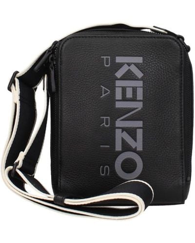 KENZO Crossbody Bag Leather Black