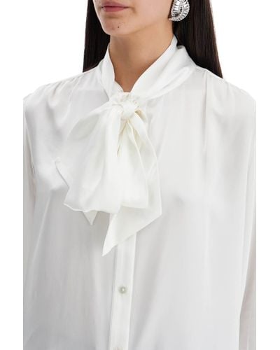 Alessandra Rich Camicia Con Colletto Lavallière - White