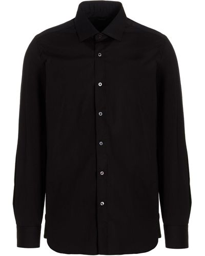 Barba Napoli Poplin Shirt Shirt, Blouse - Black