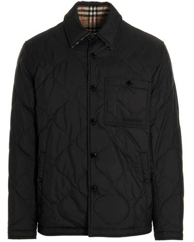 Burberry Reversible Quilted Overshirt Casual Jackets, Parka - Black