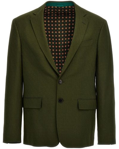 Etro Jacquard Wool Blazer Jacket Giacche Verde