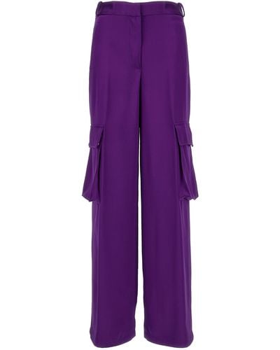 Versace Satin Cargo Trousers - Purple