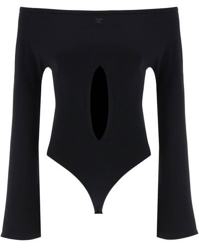 Courreges Body In Jersey Con Cut Out - Nero