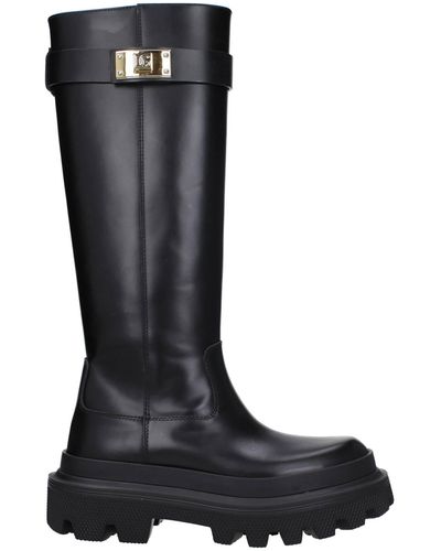 Dolce & Gabbana Dolce&gabbana Boots Leather - Black