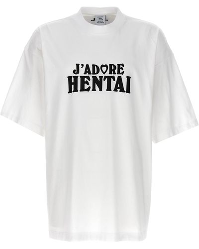 Vetements Hentai T Shirt Bianco/Nero