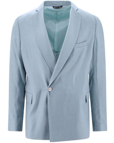 Costumein Linen And Cotton Blazer - Blue