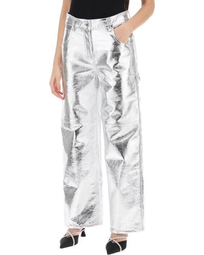 Interior Sterling Trousers In Laminated Leather - Metallic