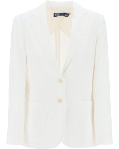 Polo Ralph Lauren Single-Breasted Linen Jacket - White