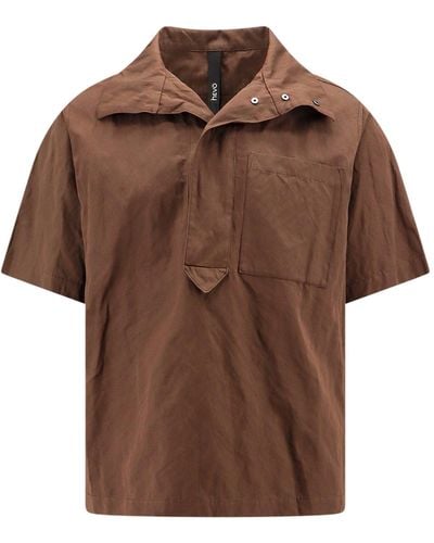 Hevò Cotton And Metal Shirt - Brown