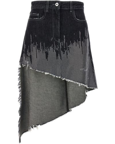 JW Anderson Sequin Asymmetric Denim Skirt Skirts - Gray