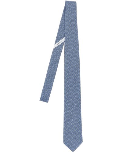 Ferragamo Tetris Cravatte Celeste - Blu