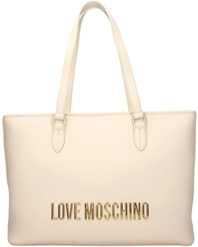 Love Moschino Shoulder Bags Eco Friendly Polyurethane Ivory - Natural