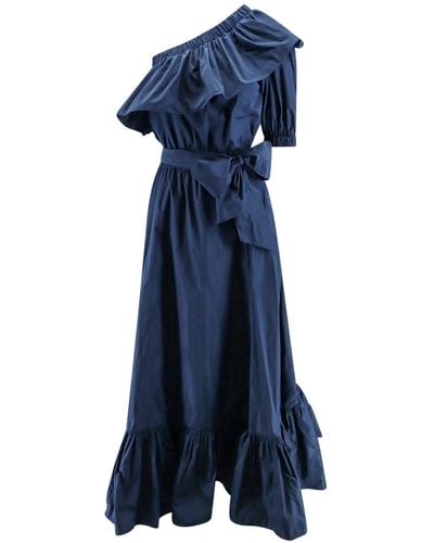 Lavi Long Taffetà Dress - Blue