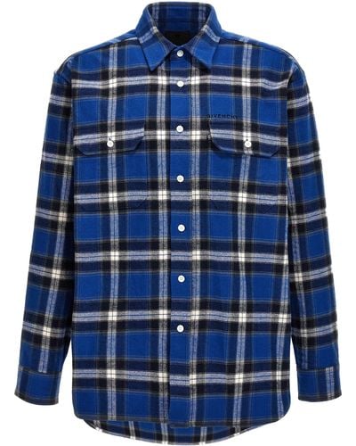 Givenchy Check Flannel Shirt Shirt, Blouse - Blue