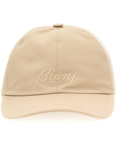 Brioni Logo Embroidery Cap Cappelli Beige - Neutro