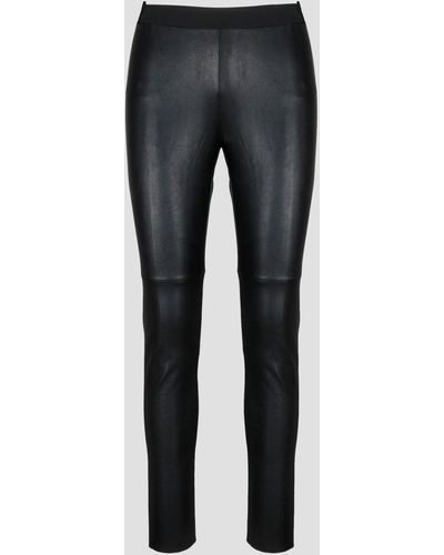 P.A.R.O.S.H. Leather Slim Trouser - Grey