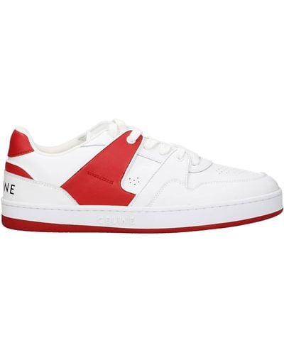 Celine Trainers Leather Red - White