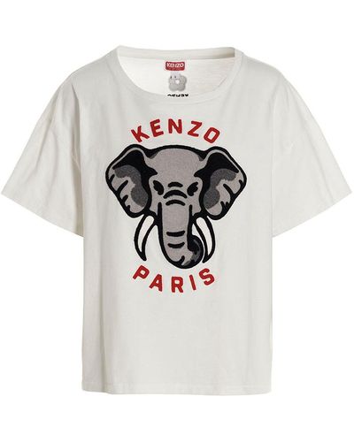 KENZO Logo Embroidery T-Shirt - White