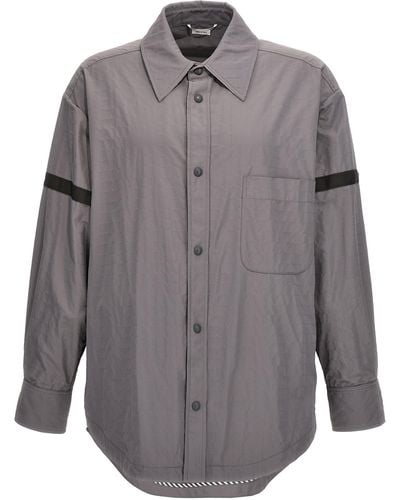 Thom Browne Snap Front Casual Jackets, Parka - Grey