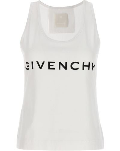 Givenchy Logo Print Tank Top Tops - White