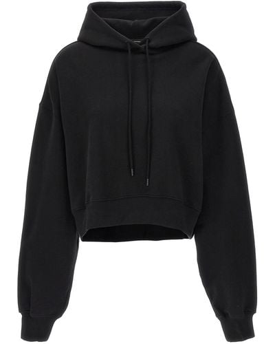 Wardrobe NYC Cropped Hoodie Sweatshirt - Black