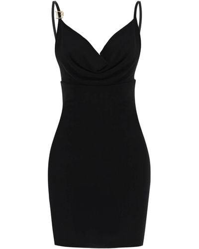 DSquared² Sleeveless Mini Dress With Draped Neckline - Black