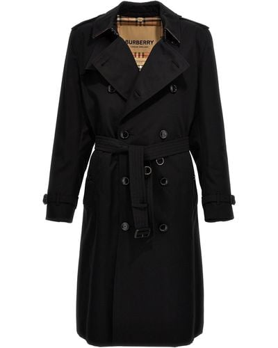Burberry Heritage Kensington Coats, Trench Coats - Black