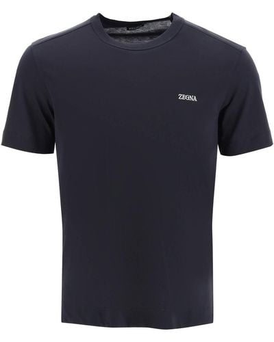 Zegna Logo T Shirt - Blue