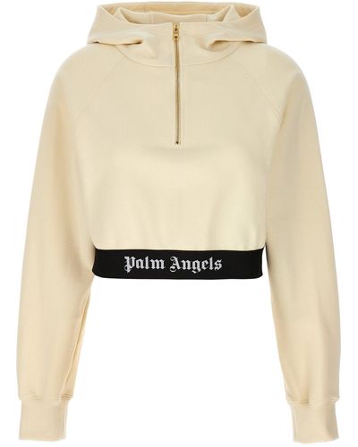 Palm Angels Logo Tape Sweatshirt - Natural