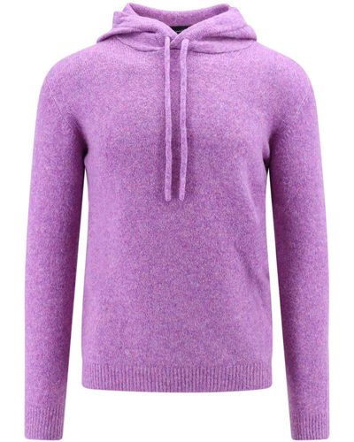 Roberto Collina Wool Blend Sweater With Melange Effect - Purple