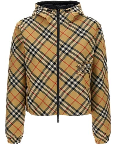 Burberry Cropped Check Reversible Jacket Casual Jackets, Parka - Metallic