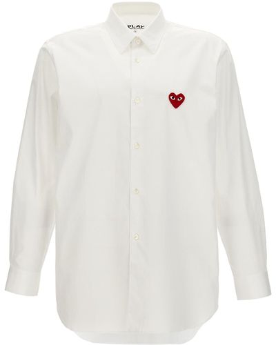 COMME DES GARÇONS PLAY Logo Patch Shirt Shirt, Blouse - White